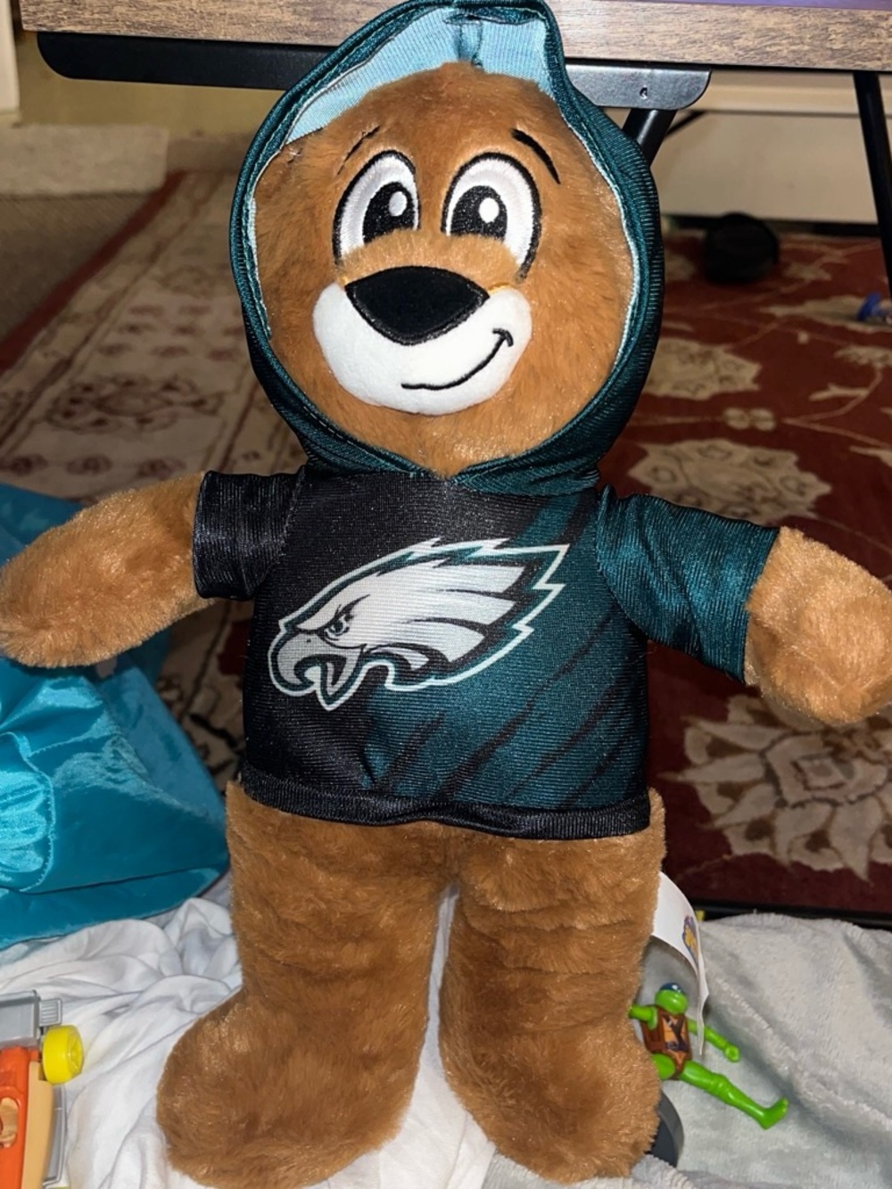 Philadelphia Eagles Plush Bear in Teal Hoodie